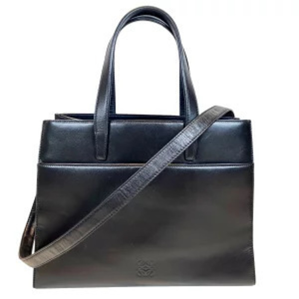 Loewe Anagram 2way nappa leather tote shoulder bag black